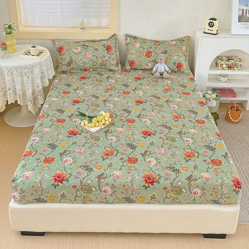 Elastic Missdeer Bed Sheets Sets Double Bed Flower Pring Fitted Sheet Without Pillowcases Single Queen King Size Bed Cover