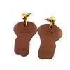 HERMES leather H Curiosité Pierce Brown leather Used