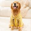 Большая собака Осень и Зима Полосатый Вязаный Кардиган Большой Золотистый Ретривер Средняя и Крупная Собака Самоедский Двуногий Свитер Одежда для Питомца