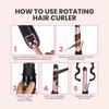 Auto Rotating Curling Iron 1.1 Inch 28mm Ceramic Tourmaline Wand with LCD Display - Fast Heat-Up Anti-Tangle Design for Lasting Curls and Waves