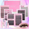 Segmented Eyelash Lash Extension Kit With 2 in 1 Bond And Seal Glue Long Lasting Hold For DIY Grafting Use