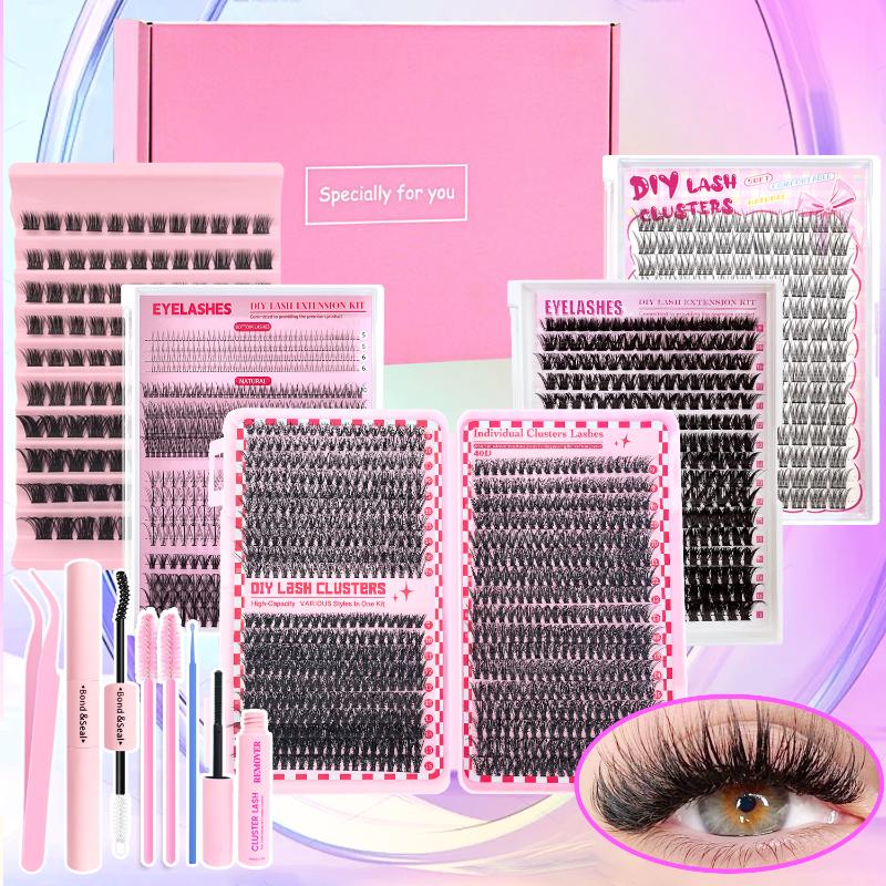 Segmented Eyelash Lash Extension Kit With 2 in 1 Bond And Seal Glue Long Lasting Hold For DIY Grafting Use