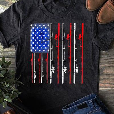 Футболка с американским флагом, удочка, для любителя рыбалки, футболка "Рыбья жизнь", рыболовная футболка, подарок рыбаку, смешная рыбалка, подарок рыбаку