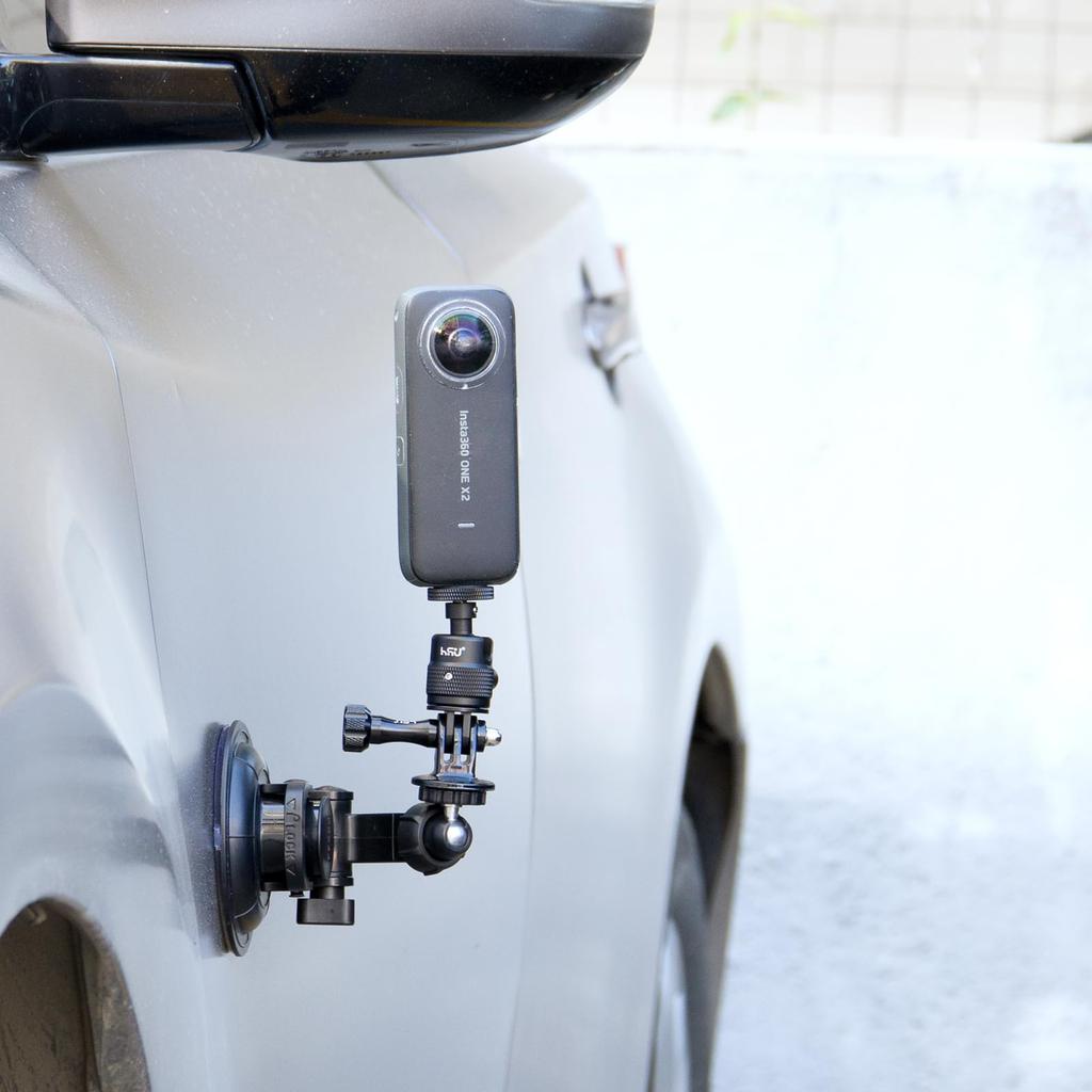 HSU Handlebar Mount Aluminum Camera Holder Diameter Angle Adjustable Compatible with Almost All Camera Models Bike/Bicycle 8mm-35mm 360° GoPro/Fusion