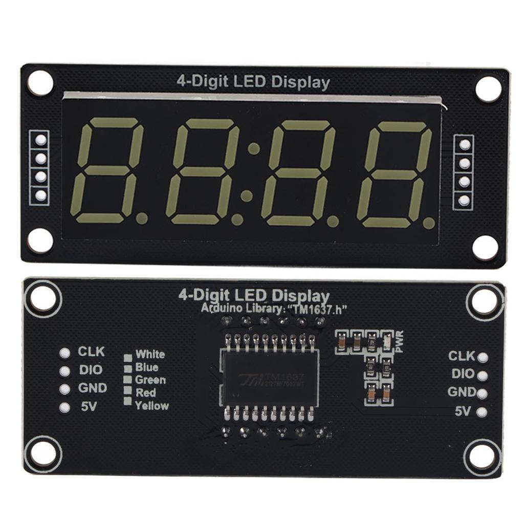 LED Display Tube Module 4 Digit 7 Segment White Display Color Fits for Arduino Use Library TM1637.h