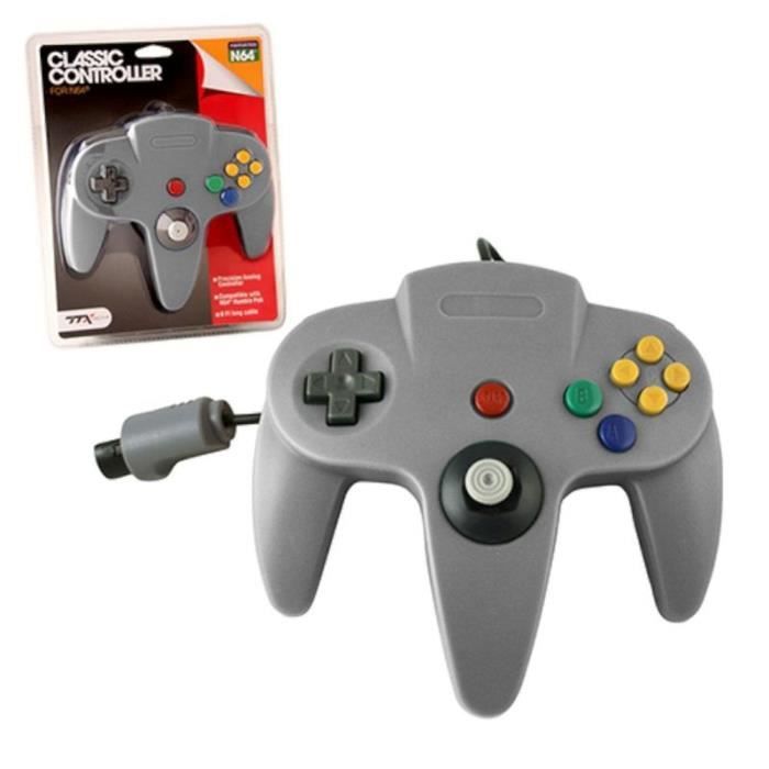 Wired Joystick Pad Controller for Nintendo 64 N64 Console - Gray