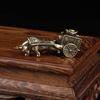 Retro Ornament Bull Pull Vehicle Figurines Pure Copper Chinese Folk Feng Shui Crafts Home Decoration