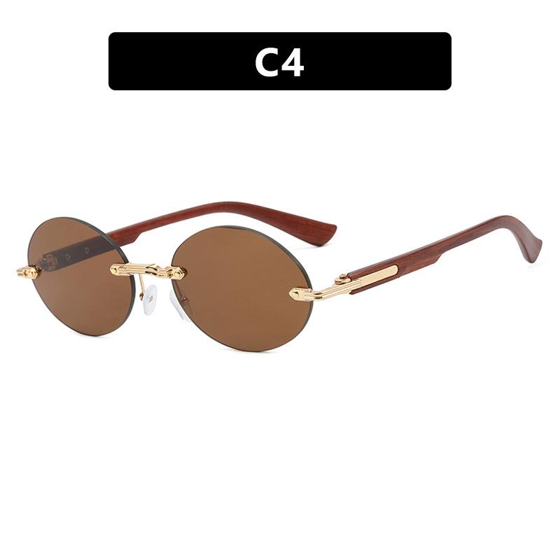 New Frameless Oval Sunglasses High-End Light Luxury Women'S Fashionable Summer Beach Vacation Sunglasses