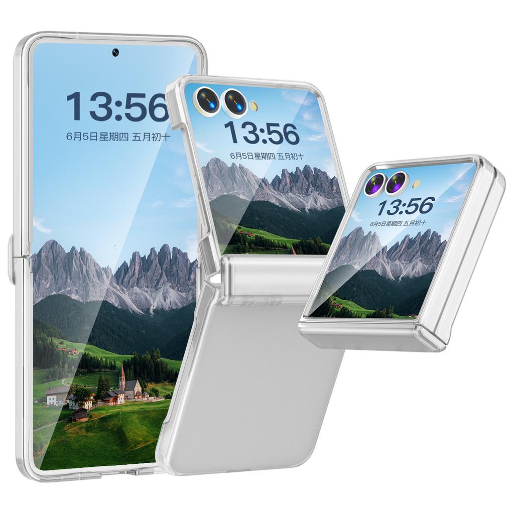 Защитный чехол для мобильного телефона Samsung подходит для ZFlip7, чехол для мобильного телефона, складной экран, ПК, полностью закрывающий, раздельный верхний и нижний флип