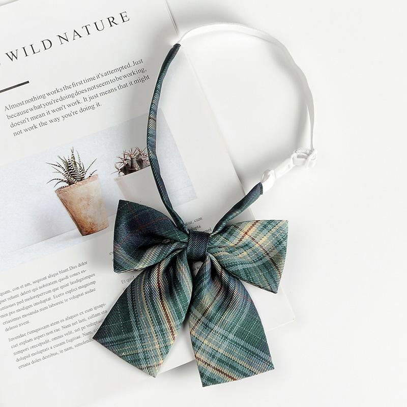 JK Bow Tie for Women, Japanese Uniform Shirt, College Style Student Plaid Tie, Men's Free Ribbon Accessories