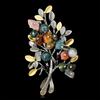 Blucome Vintage Natural Colored Flower Brooch Pins Women’s Brooch for Coat Suit Laple Pins New Year Gift