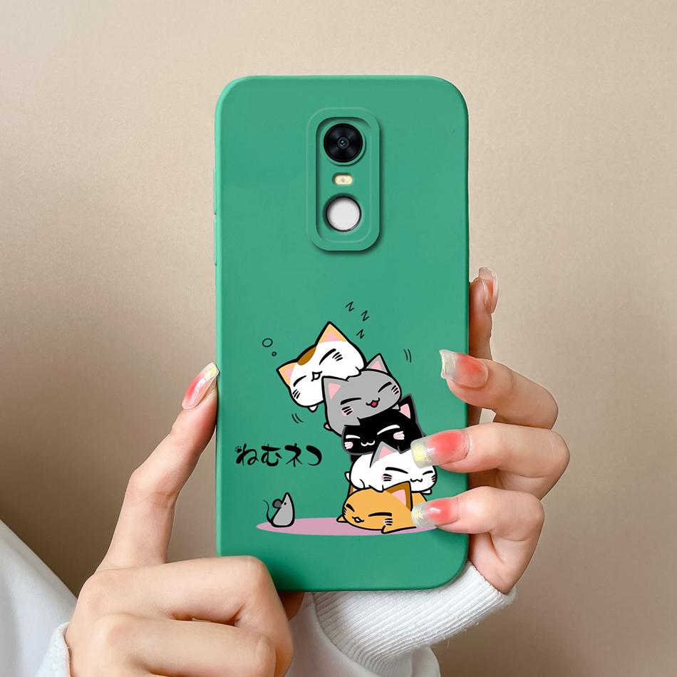 For Redmi Note5 Redmi5 Plus Phone Case Cartoon Liquid Silicone Full Coverage Anti Drop Funda For Redmi 5 Plus Note 5 Bumper Capa