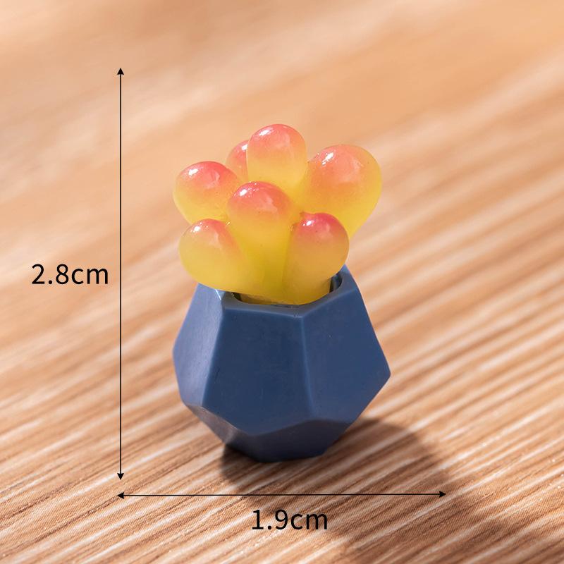 Микро-ландшафтные украшения, имитирующие суккулентные растения, кактусы, горшочки, смоляные поделки, настольные украшения для детского домика, маленькие украшения