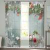 Christmas Bells Bears Decorative Balls Snowflakes Tulle Sheer Window Curtains Living Room Bedroom Voile Organza Curtains Drapes