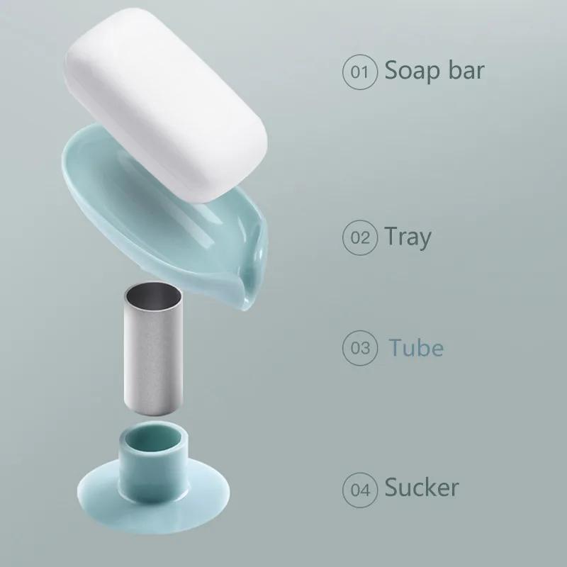Мыльница в форме листа, держатель для мыла, подставка для хранения губки, креативная присоска, безводная коробка для хранения, держатель для мыла для душа в ванной