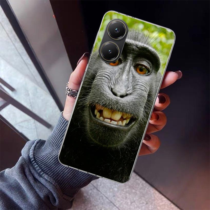 Monkey Memes Phone Case For Xiaomi Poco X5 X6 X7 Pro F7 Ultra M7 Redmi 15C 15 13C 13 12C 12 10 10C 10A 9 9C 9T 9A Cover Poco X3
