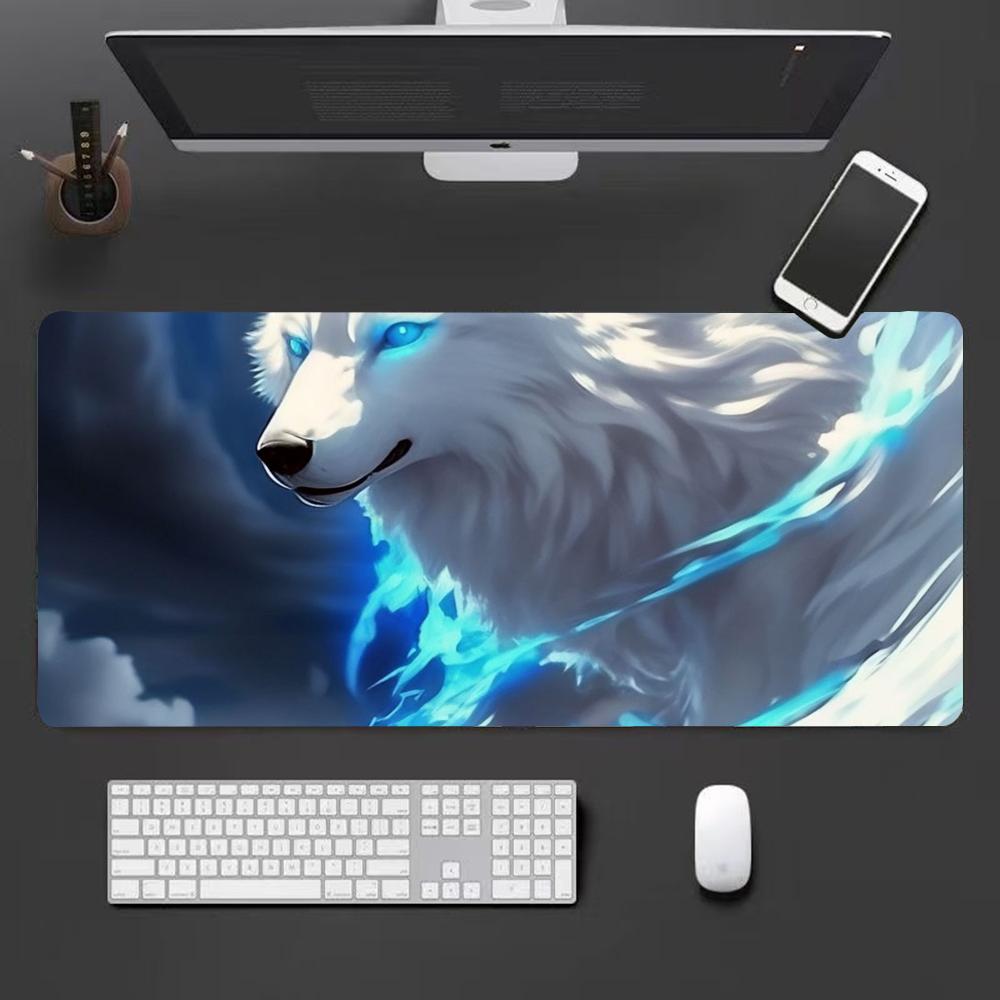 White wolf Mouse Pad Cute HD Mousepad Pad Extended Gaming Keyboard LargeMousepad xcm XXL Gamer Mousepad