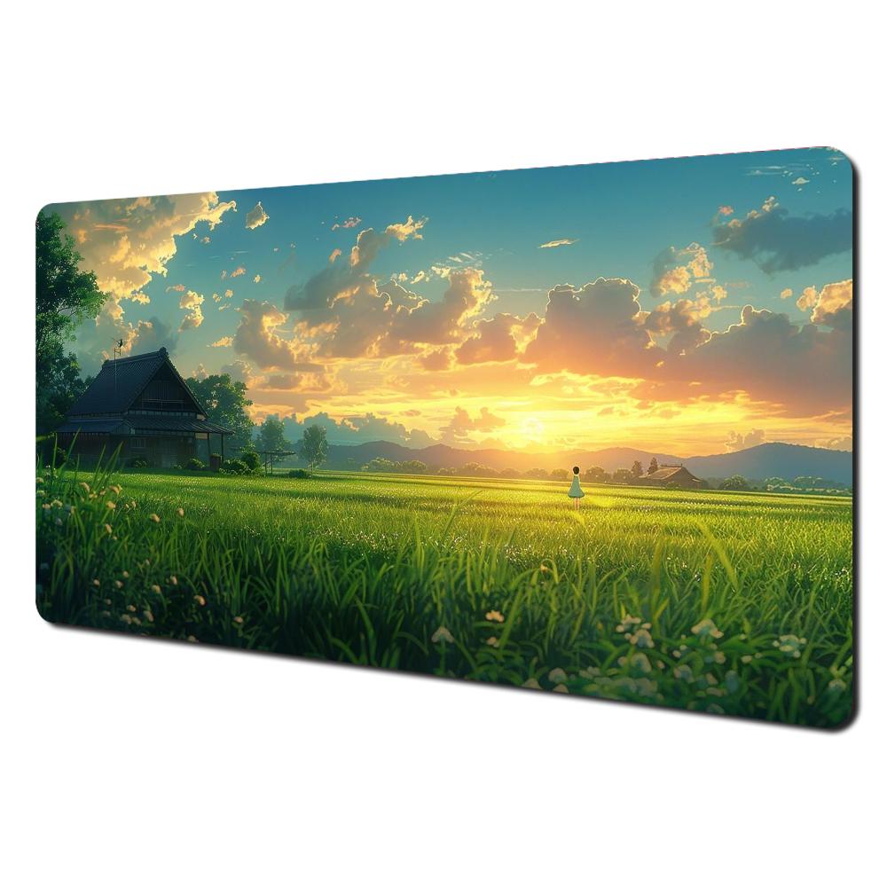 D anime scenery theme large office Mouse Pad Desk Mat with Stitched Edge nonSlip rubber base gamer pc accessories mouse pads