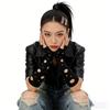 Long Length Gothic Gloves Hollow Out Pattern Long Gloves Sexy Fingerless Gloves  Cosplay