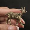 Retro Goat Ornaments Brass Figurines Tea Pets Ancient Bronze Zodiac Animals Desk Decoration Vintage Home Decor Souvenir