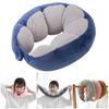 Portable Travel Pillow Neck Support Cushion Extra-Soft Breathable Washable Non-Fading Adjustable Airplane Car Travel Cushion Pillow