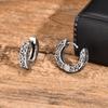 Totem Hoop Earrings for Men Teens,Black Anit Allergy Stainless Steel Huggies Earrings,Rock Punk Ear Zircon