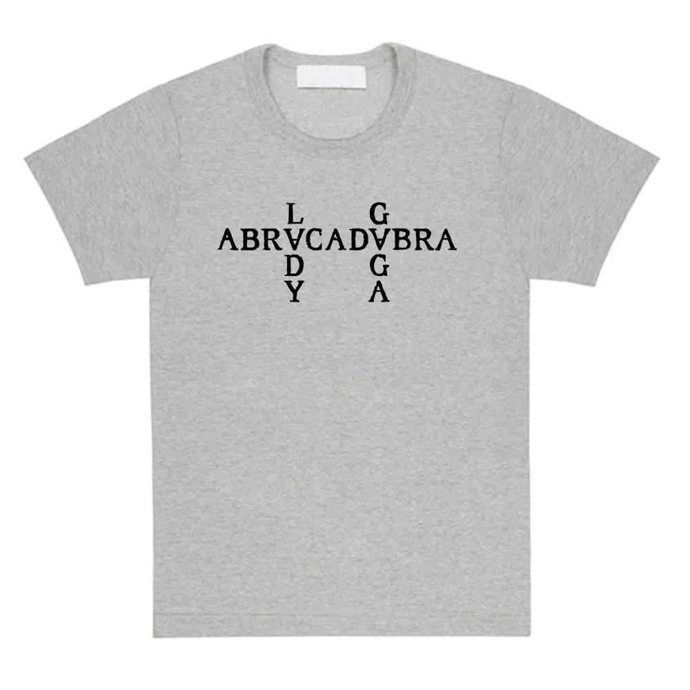 Abracadabra Lady Gaga Mayhem Album Tshirts Short Sleeve Round Neck Wounisex Tshirt Cotton Tees Camisetas Casual Hip Hop Streetwear