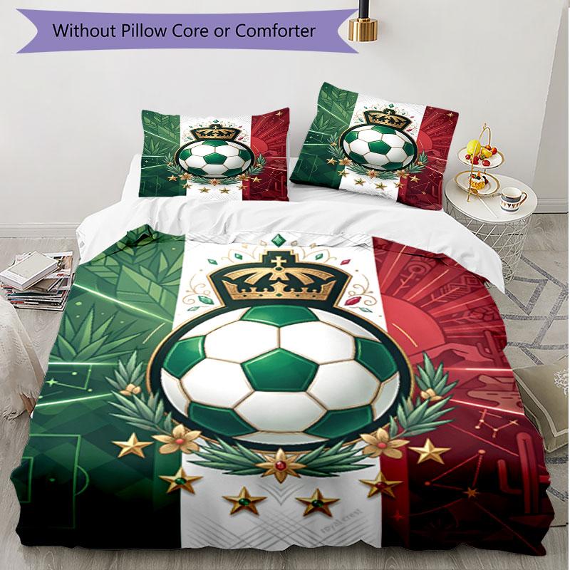 3pcs Duvet Cover Set (1*Duvet Cover + 2*Pillowcase, Without Core), Club Santos Laguna Print Soft All‑Season Bedding Set, Home Bedroom Decor Gift