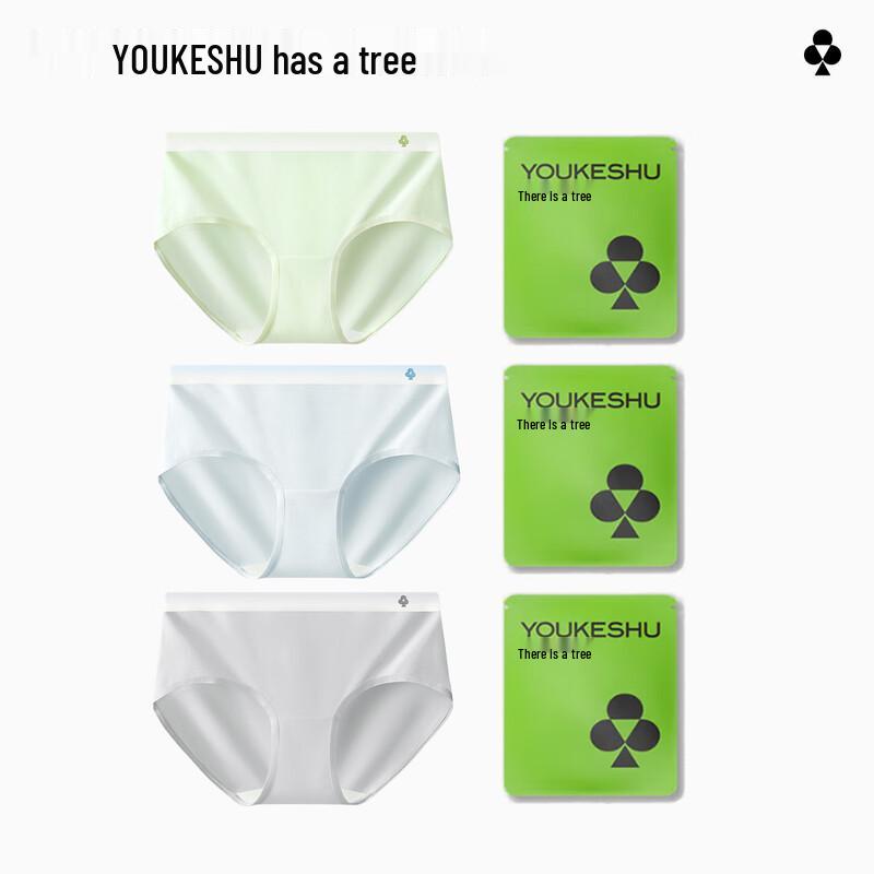 Youkeshu Women's Pure Cotton Antibacterial Briefs Multi-pack