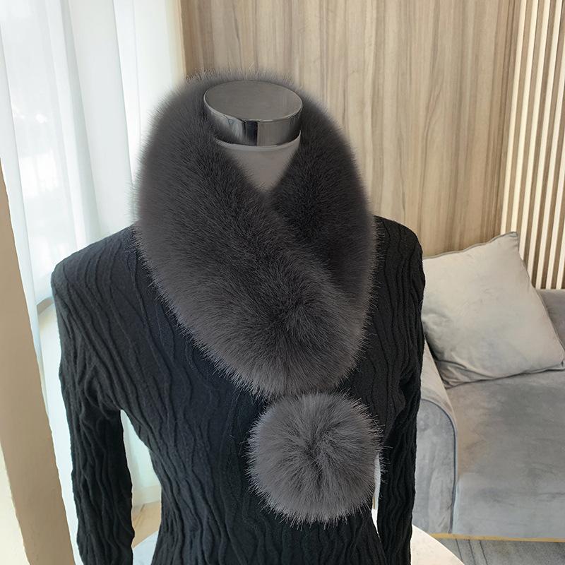 Faux Fox Fur Scarf Autumn Winter Warm Ladies Faux Fur Collar Shawl Neck Wrap Collar