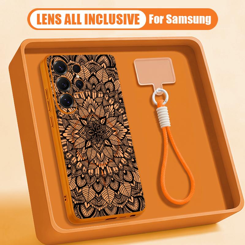 Чехол с узором «Цветок мандалы» для Samsung S26 Ultra S25 FE S24 S24 Plus A57 A37 A17 A56 A36 A16 A55 A35 A15 A54 5G Гибридный Магнитный Матовый Чехол