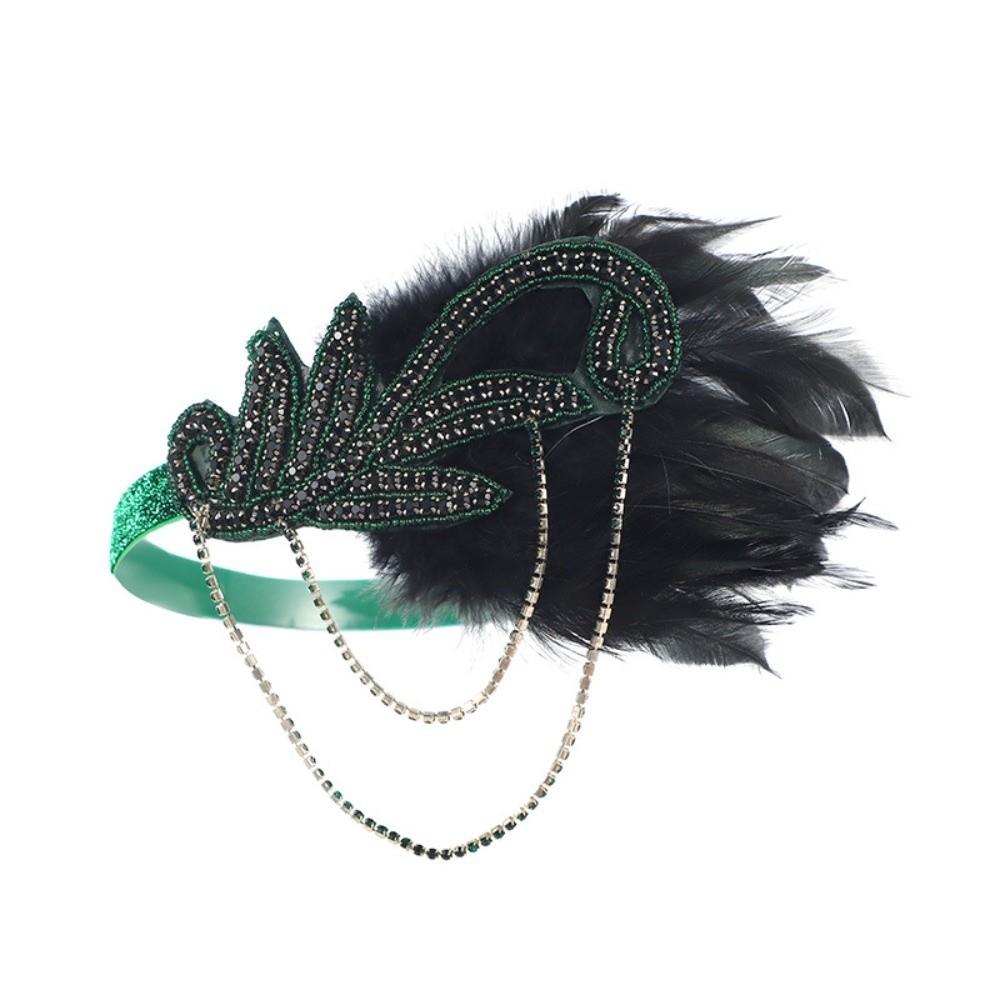 Feather Cosplay Headwear Sequin Hair Accessories Vintage Feather Headband