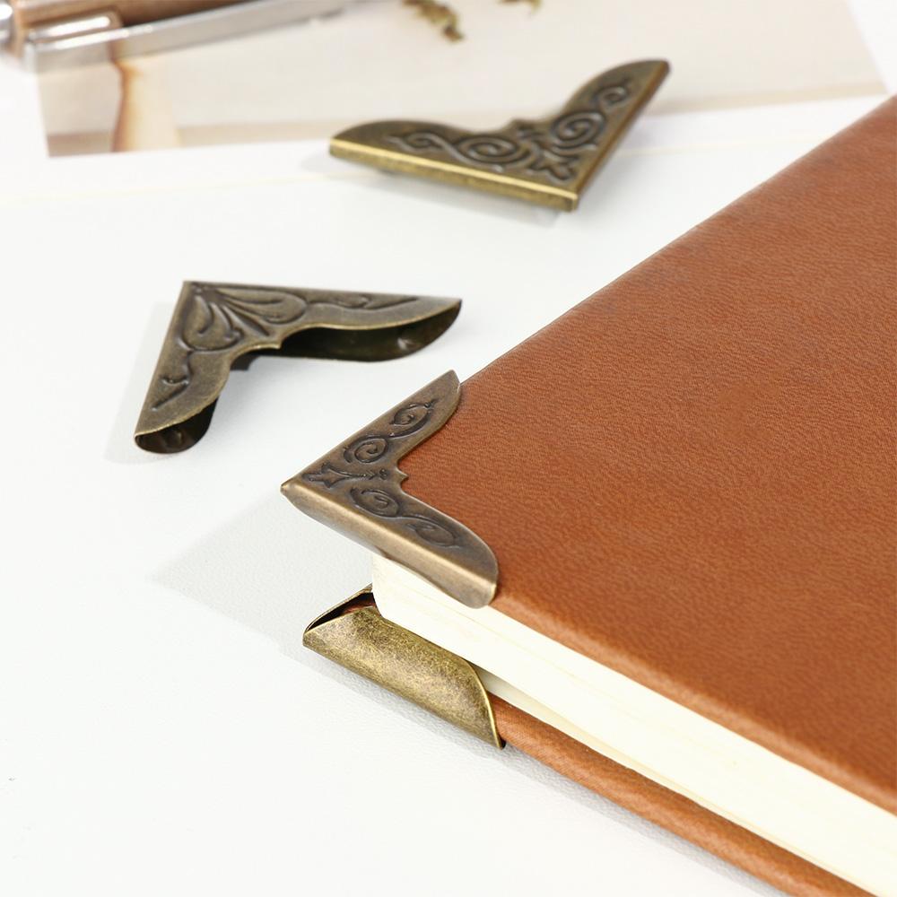 4Pcs Retro Cover Menus Decoration Book Corner Protector Scrapbook Accessories Photo Albums Metal Corners