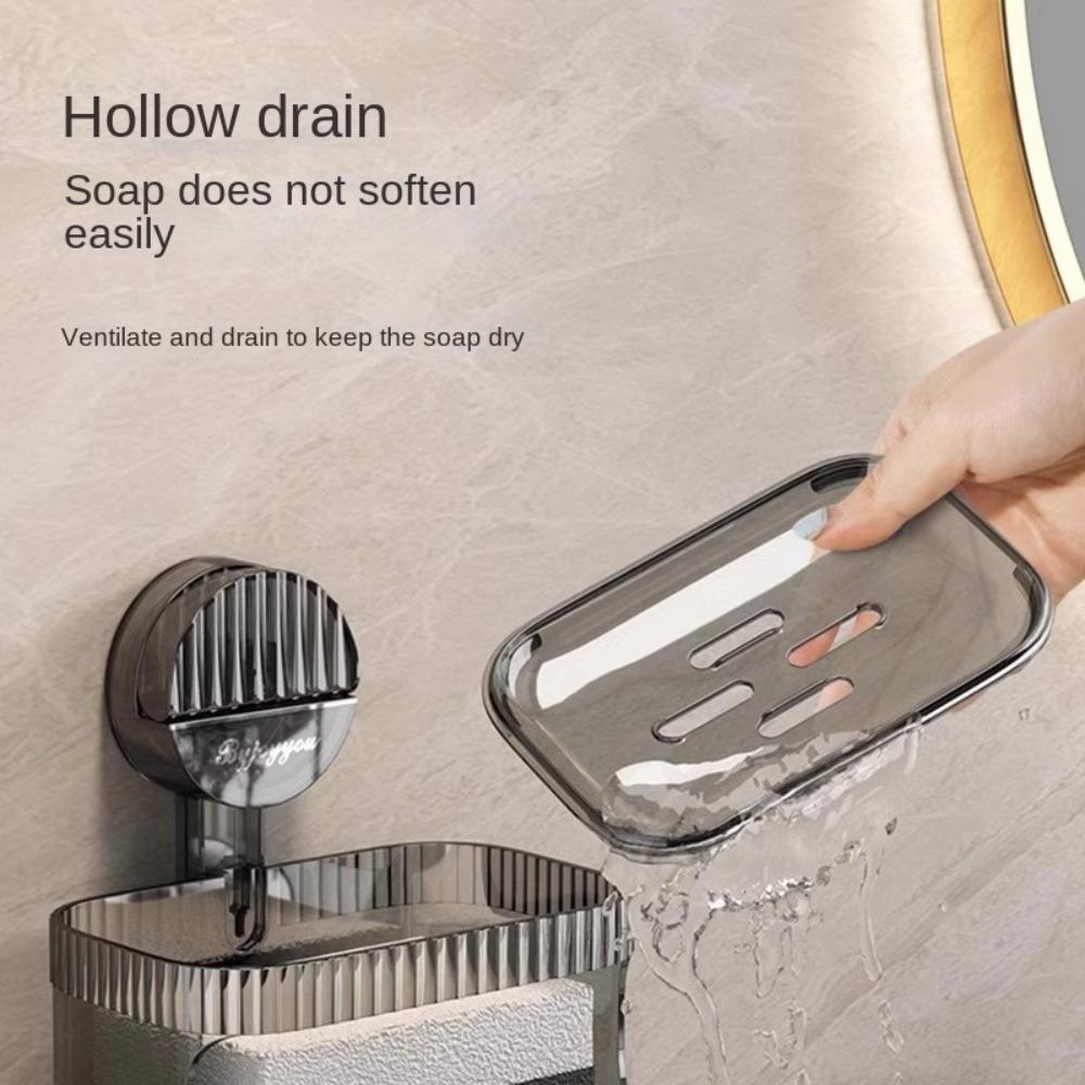 Removable Drain Soap Box Punch-Free Soap Rack Practical Suction Cup Sponge Soap Holder  for Home