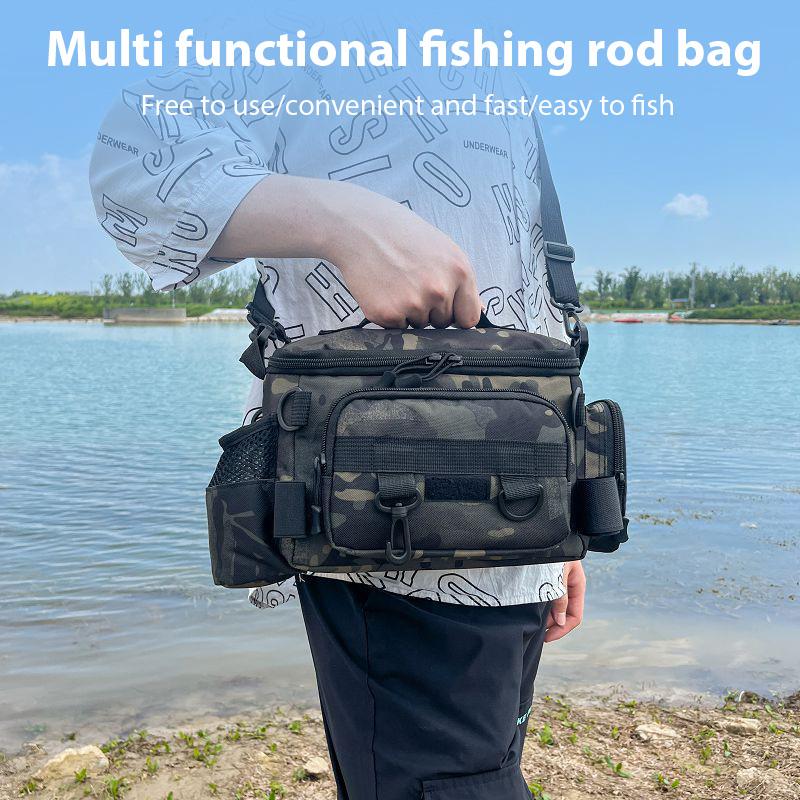 Multi-functional Waist Pack Slanting Cross Shoulder Backpack Rod Bag Fishing Special Rod Bag Outdoor Sports Bag Storage Bag