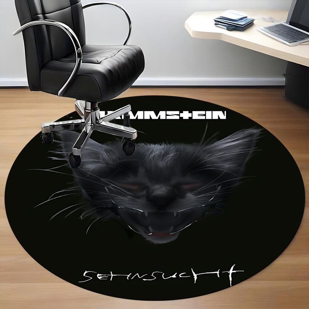 1 шт. Ковер Rammstein, Круглый, Нескользящий, Прочный, Большого размера, Офисный ковер, Подходит для офиса,yy250908076