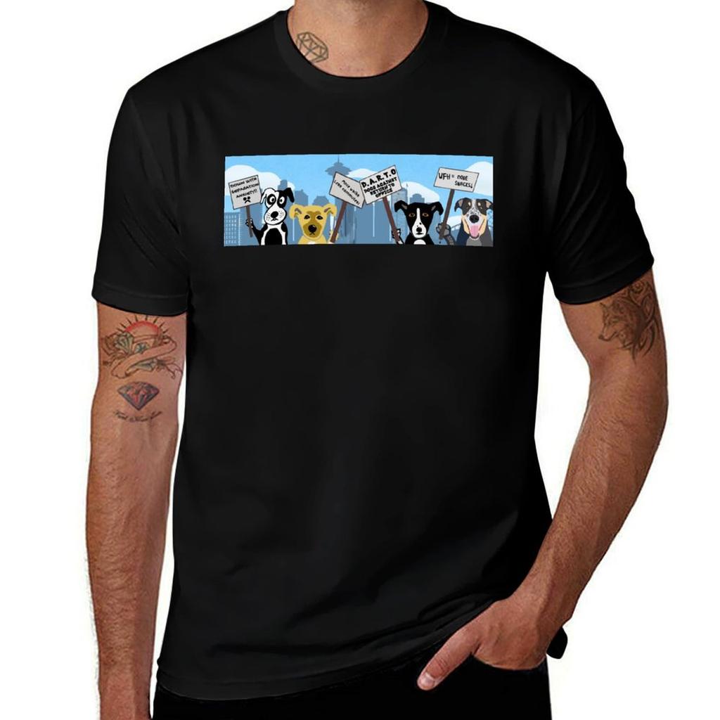 Dogs Against Return To Office 1 Tshirt Trendy Print Short Sleeve Tshirt
