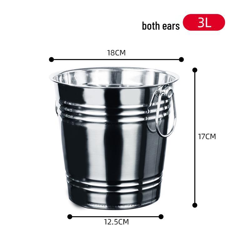 Thickened Stainless Steel Ice Bucket for Bars - Ideal for Champagne, Beer, and Wine.