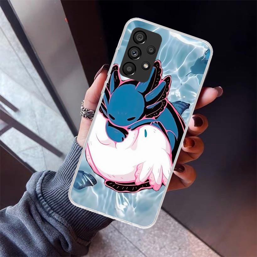 Cute Axolotl Kawaii Phone Case For Samsung Galaxy A12 A52S A42 A32 A22 A51 A50 Note 20 Ultra 10 S10 Plus A71 A70 A31 A30 A10S Ga