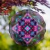 Rotating Wind Chime 10 Inch with 360 Hook Vibrant Metal Garden Decor Artistic Geometric Design Purple Blue Pink All Seasons Gift