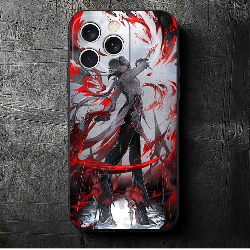 Genshin Impact Арлекино Мягкий чехол для телефона для iPhone 16 16E 17 Air 15 Pro Max 14 Plus 13 Mini 11 12 7 Черная задняя крышка