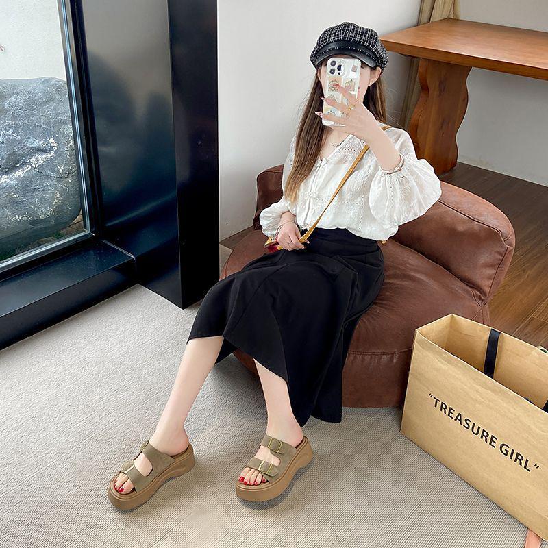 Женские ретро сандалии на мягкой подошве с одним ремешком - Уличные балетки "Наступи на дерьмо" от Инфлюенсера