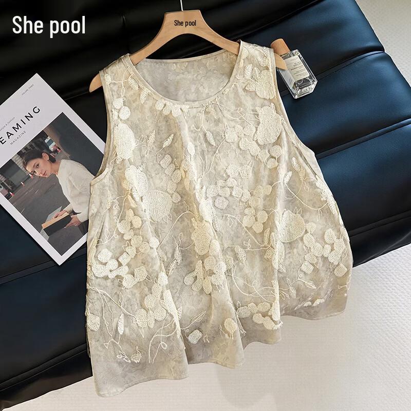Shechi New Chinese Style Sequin Embroidered Mesh Vest
