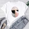 (Asian Size) Women Geometric Trend 90s Sweet Cute Print Tee Top Fashion T Shirt Woman Female Clothing Short Sleeve Graphic T-shirts