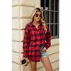 Весенне-осенняя женская ретро-вязаная крючком рубашка с длинным рукавом и свободными лацканами в клетку