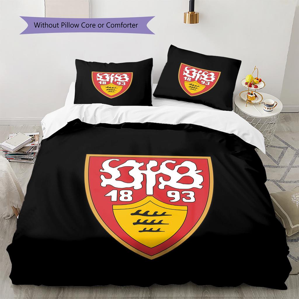 VfB Stuttgart Pattern Bedding Quilt Set Home Decoration Gift (1 * duvet cover + 2 * pillowcase without core)