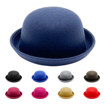 Шляпа-котелок для родителей и детей, имитация шерстяной кашемировой шерстяной шляпы, милая шляпа-реквизит для косплея