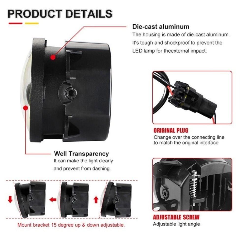 2PCS Waterproof Offroad Driving Fog Lights 4 Inch Car Motorcycle Lamp Professional LED Fog Lights