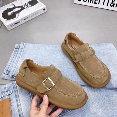 Ретро-лоферы с мягкой подошвой, женские повседневные универсальные туфли Lazy Doudou с одной педалью