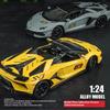 Масштаб 1/24 Сплав Спортивный автомобиль Lamborghini Aventador SVJ63 Литая металлическая модель Звук и свет Инерционный Детская игрушка Изысканное украшение